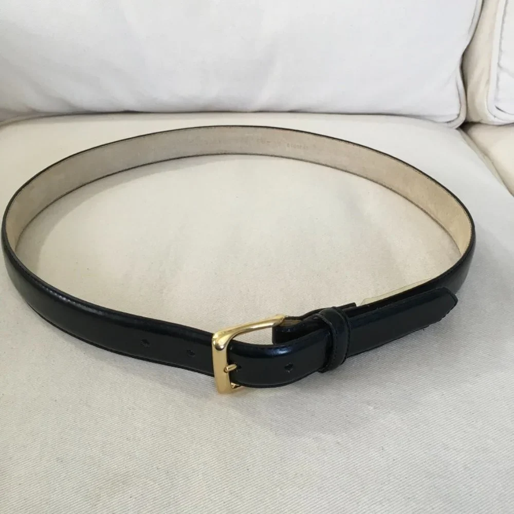 Men's Black Full Grain Leather Belt Sz 38/95